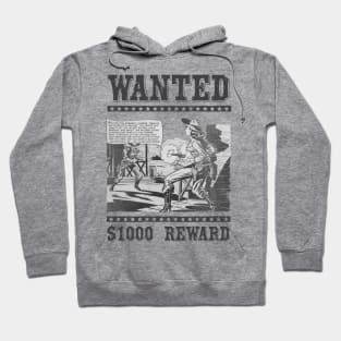 Wild West Retro Cowgirl Comic Book Wanted Poster Hoodie